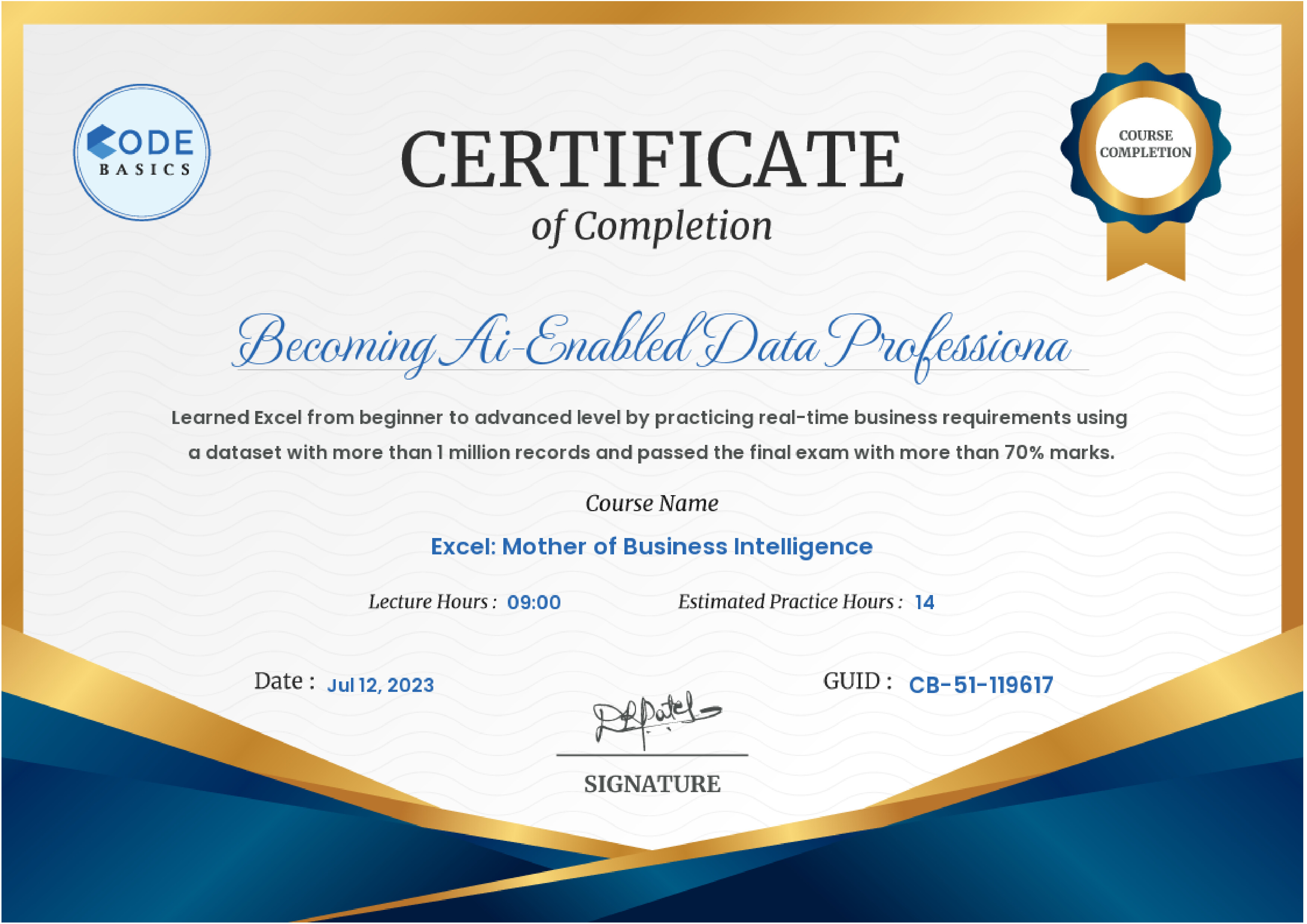 Mit Dahime, Hadoop Certified Developer